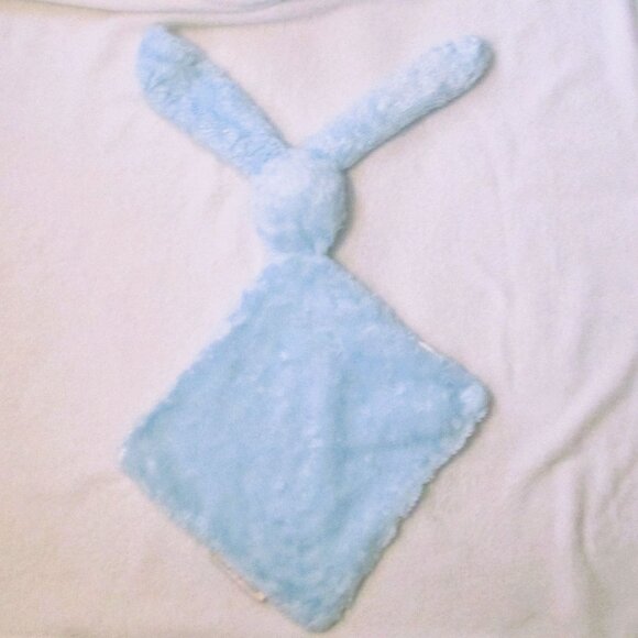 Blankets & Beyond Blue Rosette Swirl bunny Baby Security Lovey HTF Rare - Picture 1 of 6